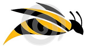 Abstract Yellow and Black Wasp Logo Vector Design