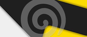 Abstract Yellow, black and white geometric overlap shape background