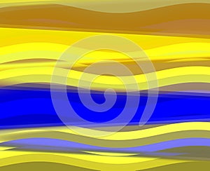 Abstract yellow blue fluid background, geometries, bright background, colorful geometries