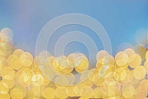 Abstract yellow blue light Boken background with copy spaec