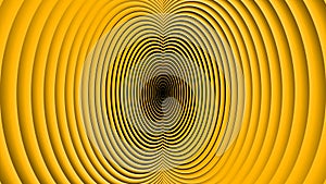 Abstract Yellow Circles, Black Background, 3D Illustrations