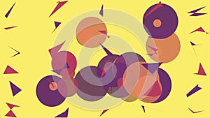 Abstract yellow geometric pattern background with random object