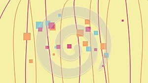 Abstract yellow geometric pattern background with random object