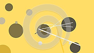 Abstract yellow geometric pattern background with random object