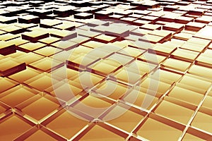 abstract yellow glass cubes background