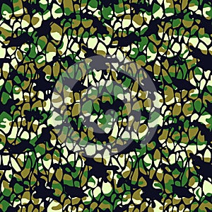 Abstract yellow green brown camouflage fabric texture design