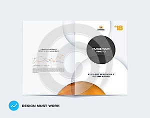 Abstract yellow grey brochure design, modern catalog, centerfold cover, flyer in A4