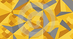 Abstract yellow and grey geometric low poly background pattern