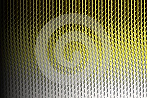 Abstract yellow and grey metallic grid pattern with a gradient effect