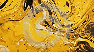 abstract yellow liquid marbled texture abstract background