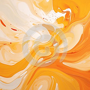 Abstract yellow liquid paint flow pattern