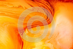 Abstract yellow liquid wave background. Fluid composition of shapes