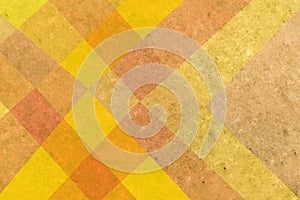 Abstract yellow, orange, brown colors background, diamond shaped pattern in vintage grunge texture design