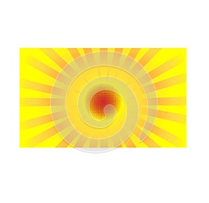 Abstract Yellow orange sun pop art retro rays background vector illustration.