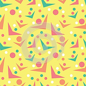 abstract yellow pattern with circles and checkmarks