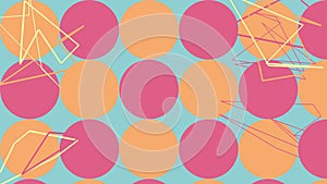 Abstract yellow and pink geometric pattern background with random object