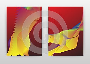 Abstract yellow red design for annual report, brochure, flyer, leaflet, poster. Waved colorful background. Abstract A4 brochure