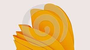 Abstract yellow shapes wavy 3d color fabric. Cloth wave background.