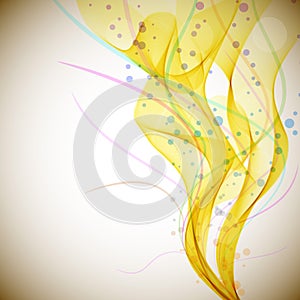 Abstract yellow smoke flow