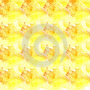 Abstract yellow spots. Watercolor seamless pattern.