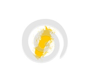 Abstract yellow stroke paint brush for draw