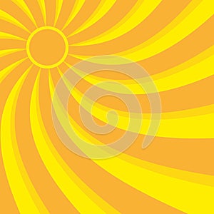 Abstract yellow sun rays background. Summer vector sunray illustration