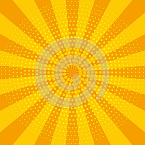 Abstract yellow sun rays. Summer vector sunray illustration
