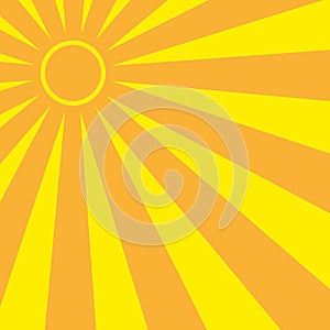 Abstract yellow sun rays. Summer vector sunray illustration