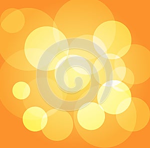 Abstract yellow vector bokeh background. Festive illustration