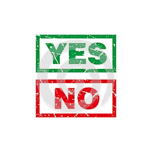Abstract Yes and No Stamp Template Vector