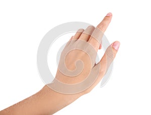 Abstract young woman`s hand