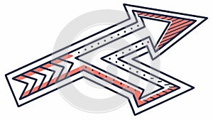 Abstract Zigzag Arrow Directional Vector Icon, vector design Generative AI