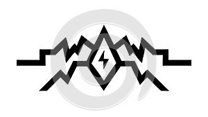 Abstract zigzag line, dynamic geometric pattern, vector design Generative AI