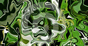 Abstract zigzag pattern background with waves in white, green and black tones. Artistic image processing created by photo.