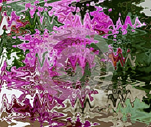 Abstract zigzag pattern with wave on floral theme. Artistic image processing created by photo of mini orchids Sogo Vivien.