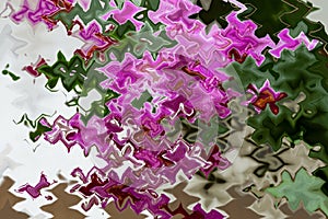 Abstract zigzag pattern with wave on floral theme. Artistic image processing created by photo of mini orchids Sogo Vivien.