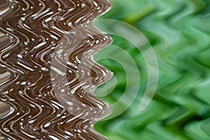 Abstract zigzag pattern with wave on floral theme. Artistic image processing created by photo of Paulownia tomentosa bark