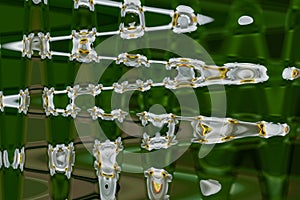 Abstract zigzag, pattern with wave on floral theme. Artistic image processing created by photo of white narcissus flower