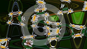 Abstract zigzag pattern with wave on floral theme. Artistic image processing created by photo of white water lily flowers.