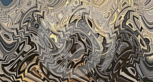 Abstract zigzag pattern with waves. Artistic image processing created by photo of gold sea waves at dawn.