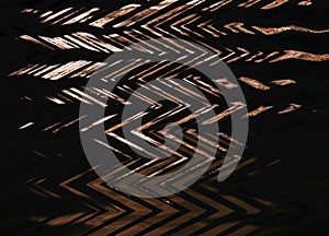 Abstract zigzag pattern with waves in dark tones. Artistic image processing created by photo of fireworks display.
