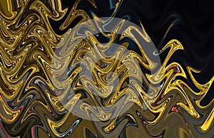 Abstract zigzag pattern with waves in golden and black tones. Artistic image processing created by Holiday illumination photo