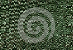 Abstract zigzag pattern with waves in green and brown tones. Artistic image processing created by floral photo. Beautiful multicol