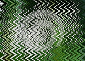 Abstract zigzag pattern with waves in green and white tones. Artistic image processing created by white treelike hydrangea flower