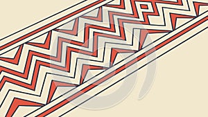 Abstract Zigzag Tribal Pattern, Ethnic Geometric Design Element, vector design Generative AI