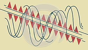 Abstract Zigzag Wave Pattern, Dynamic Rhythmic Lines, vector design Generative AI