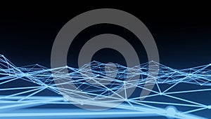 Abstract blue wave polygon background