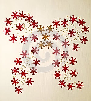 Abstraction bow art hand made snowflakes