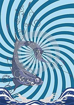 Abstraction fish and the sea