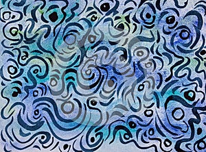 Abstraction of flowing water curly pattern.